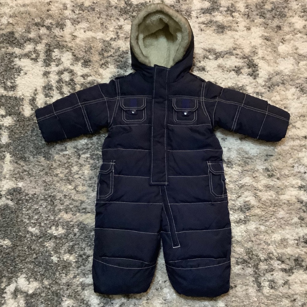 Baby Gap Down Bunting Navy Snowsuit 3-6 months EUC
